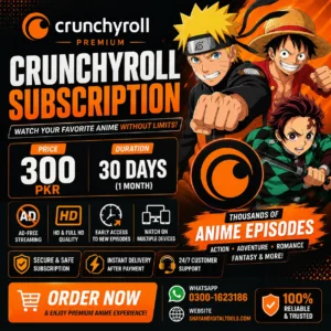 Best Crunchyroll Subscription Pakistan – 1 Month for 300 PKR